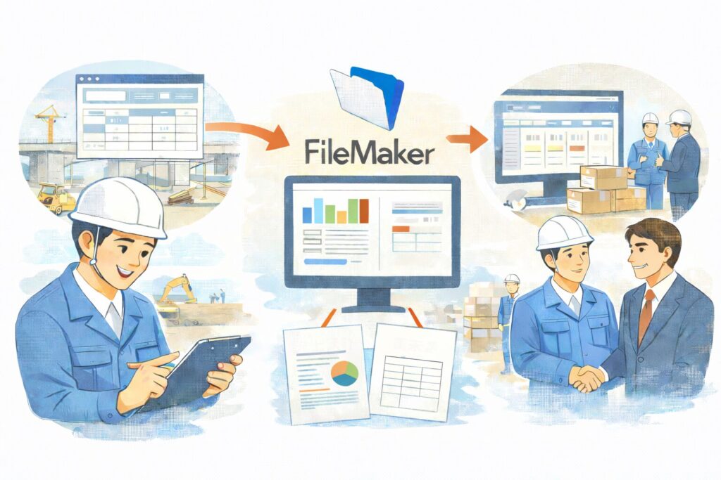 解決策：Web日報とFileMakerを連携した土木工事管理システム​